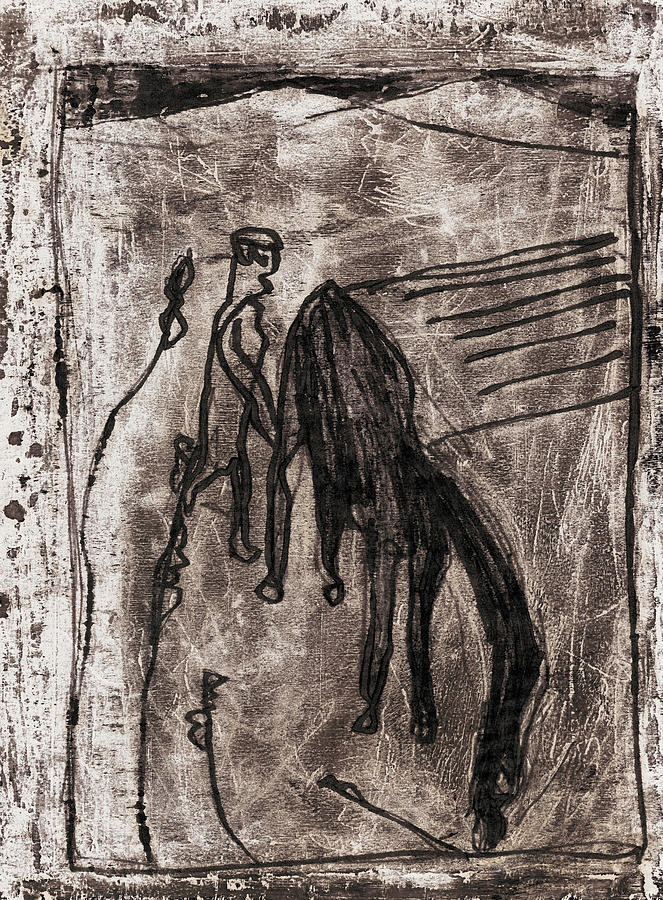 How the camel got his hump black 3 Drawing by Edgeworth Johnstone
