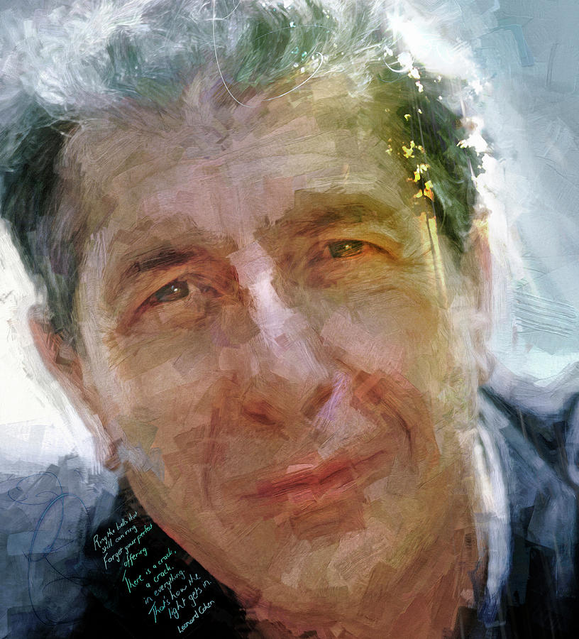 Leonard Cohen Mixed Media - How the Light Gets In by Mal Bray