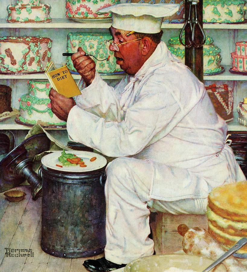 Carrot Painting - How To Diet by Norman Rockwell