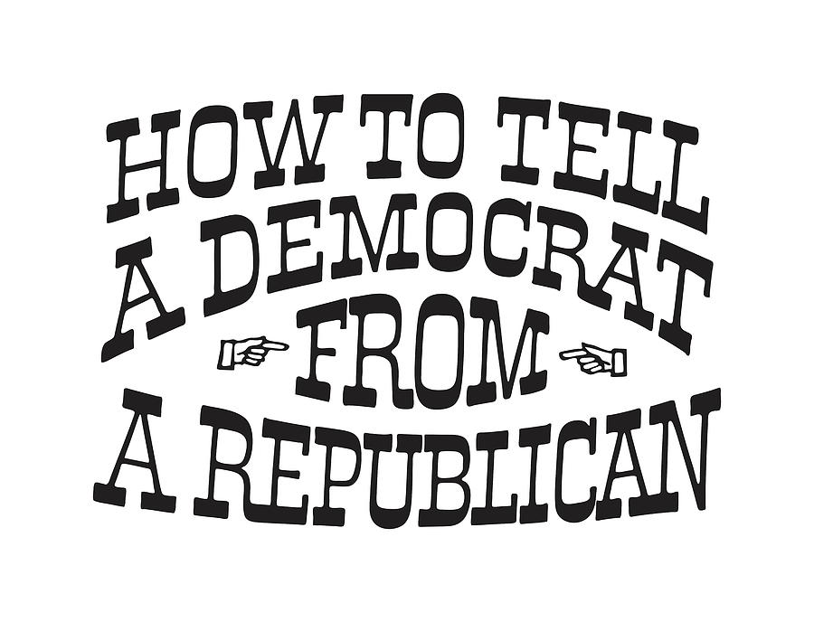 How To Tell a Democrat From A Republican Drawing by CSA Images | Fine ...