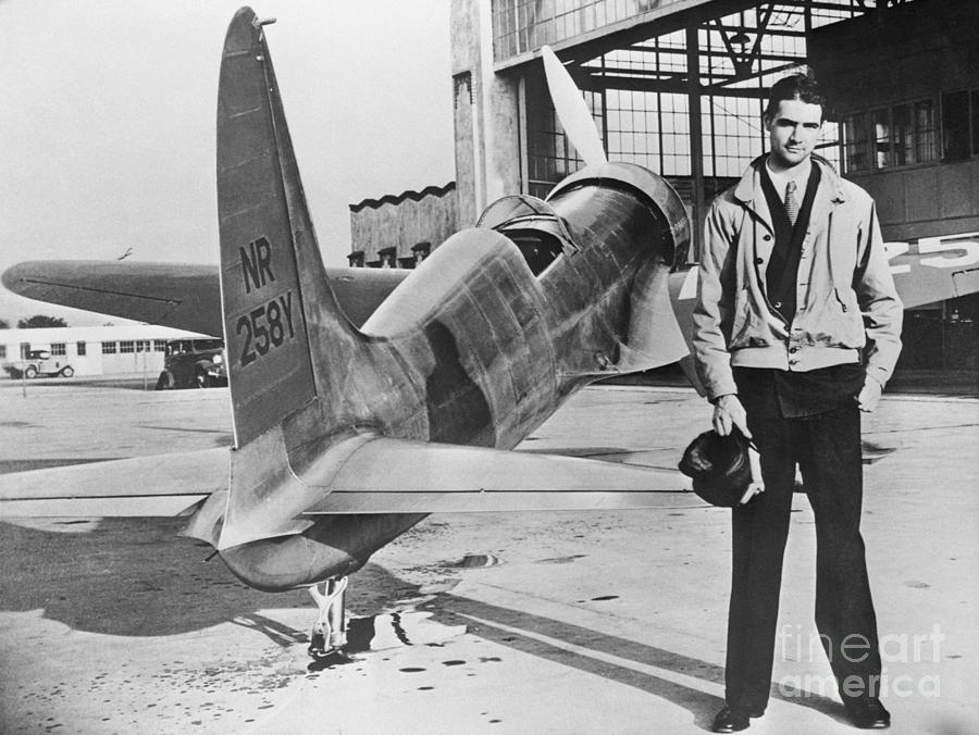 Howard Hughes Standing With His First Photograph by Bettmann