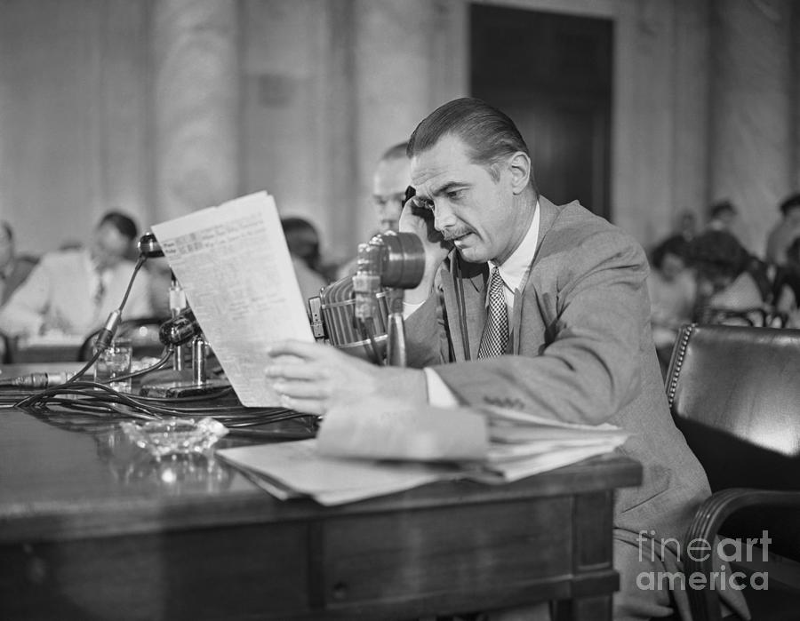 Howard Hughes Testifying During Senate Photograph by Bettmann