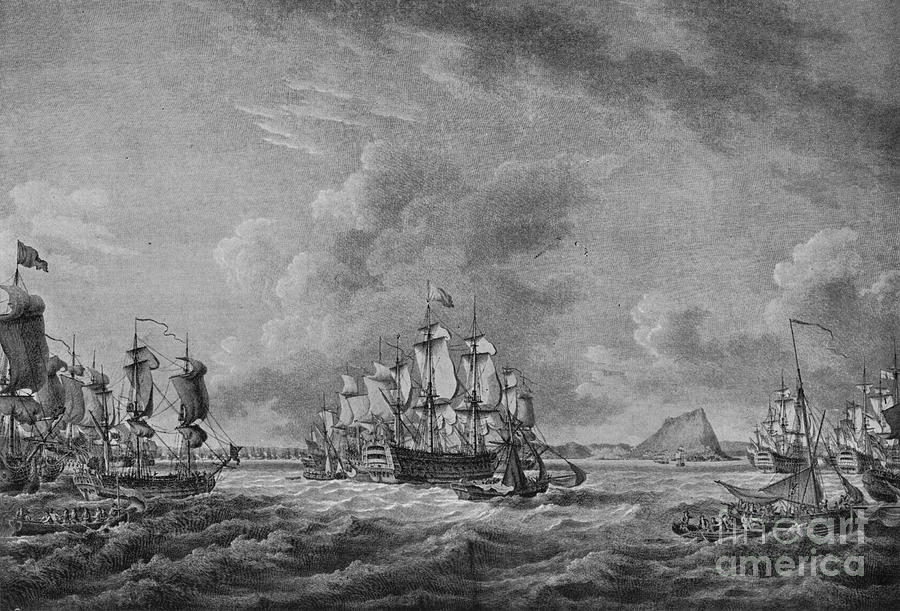 Howe At Gibraltar Drawing by Print Collector