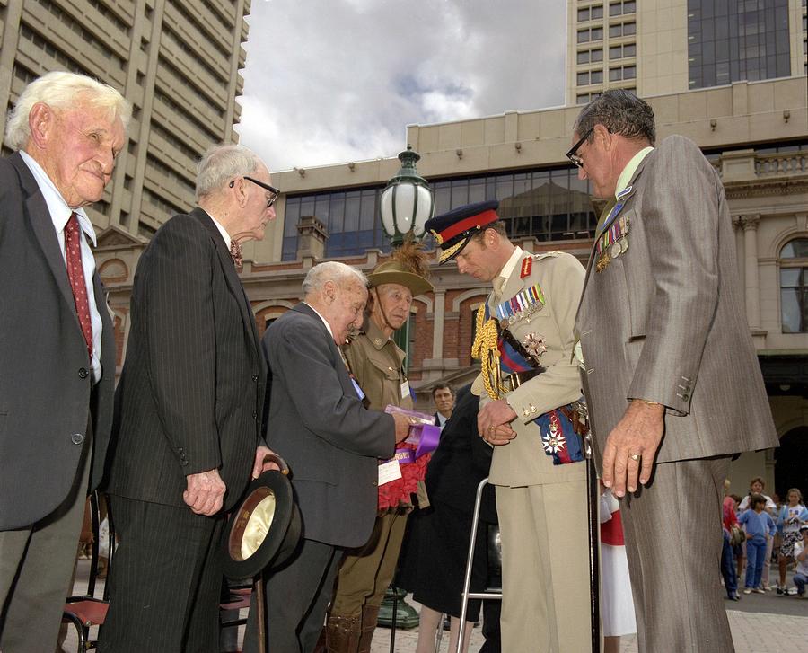 HRH The Duke of Kent commemorating ANZAC Day  Brisbane Painting by Celestial Images