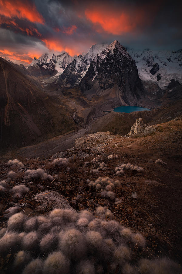 Landscape Photograph - Huayhuash Evening by Karol Nienartowicz