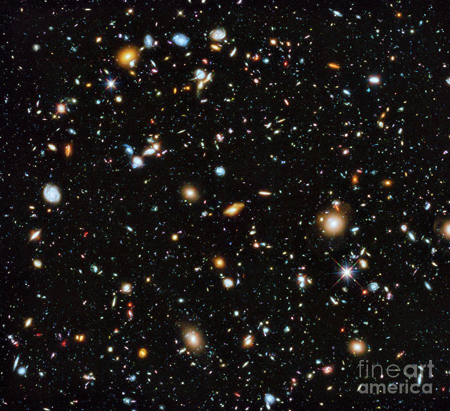 Space Photograph - Hubble Ultra Deep Field by Nasa, Esa, H. Teplitz And M. Rafelski (ipac/caltech), A. Koekemoer (stsci), R. Windhorst (arizona State University), And Z. Levay (stsci)/science Photo Library