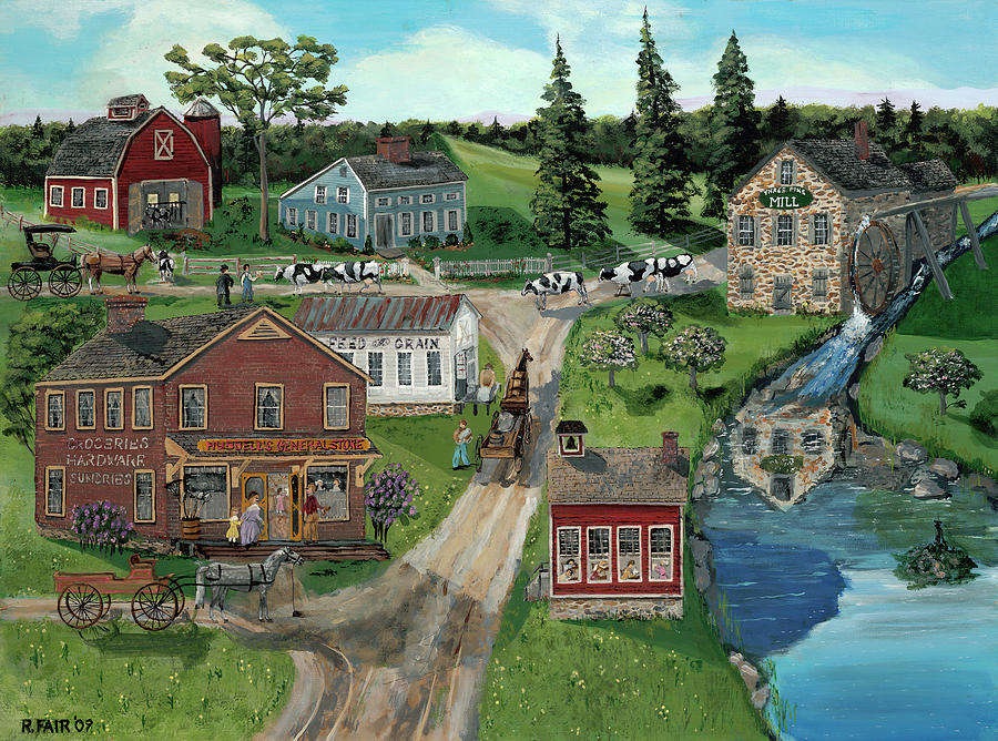 Animal Painting - Hubbles General Store by Bob Fair