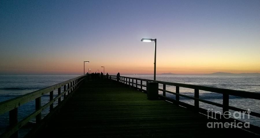 Sunset Photograph - Fishing Pier at Dusk by Lee Antle
