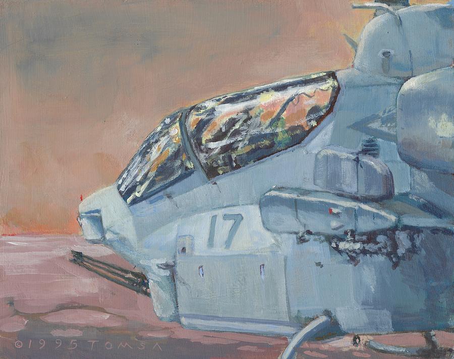 Helicopter Painting - Huey Cobra by Bill Tomsa