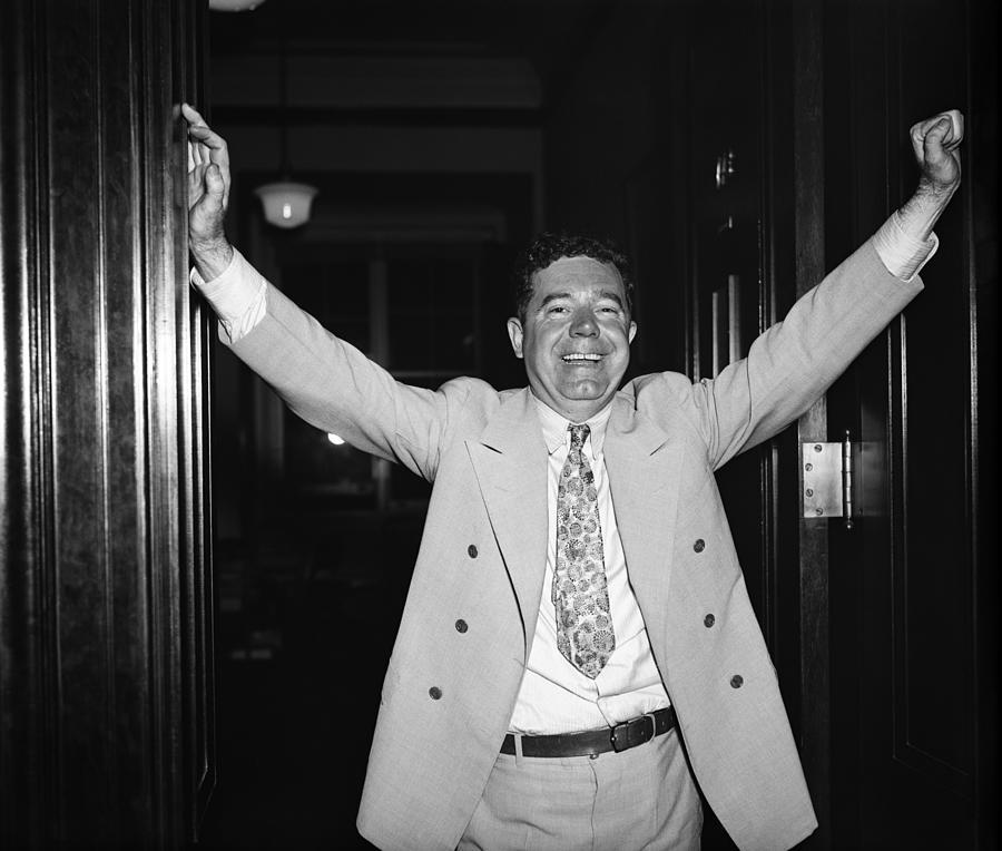 Huey Long Resting After Filibuster - 1935 Photograph by War Is Hell Store