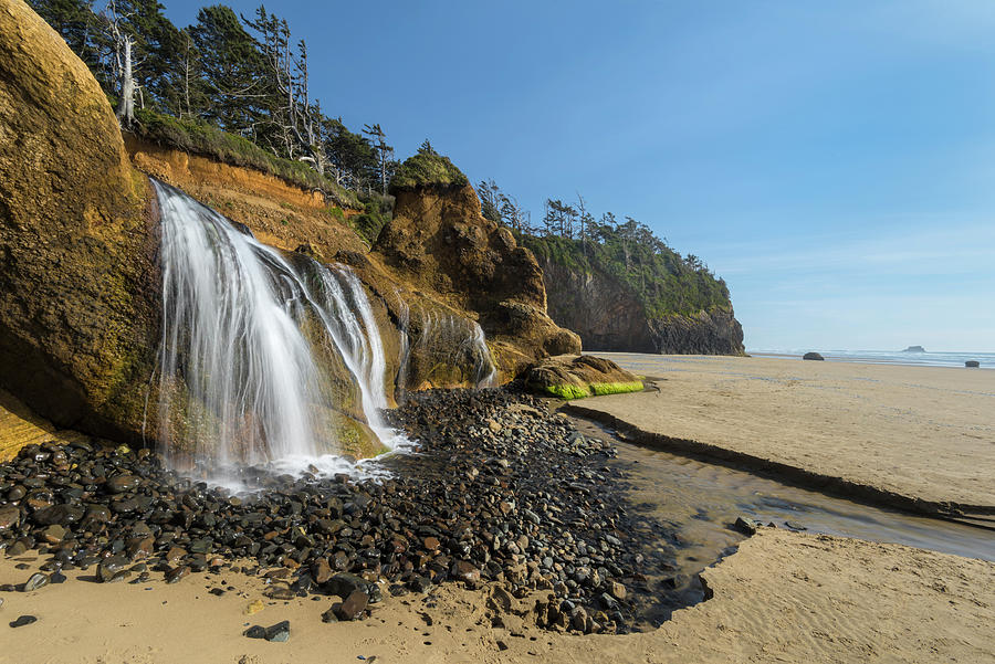 Hug Point Falls At Low Tide Photograph by Jeff Foott
