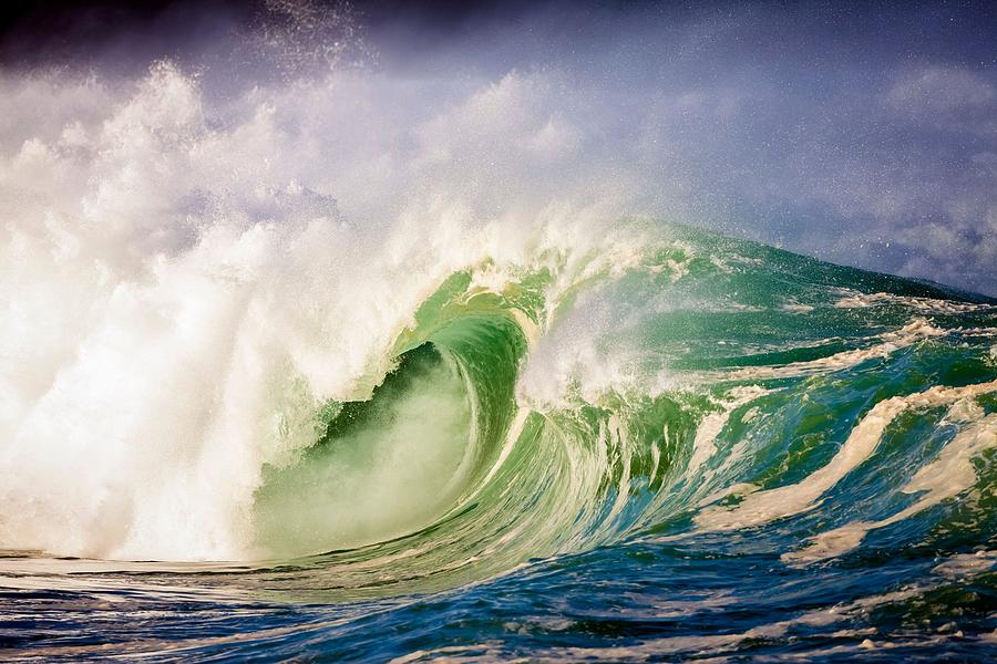 Landscape Photograph - Huge Ocean Wave Violently Breaking by Blue Planet Archive KBU