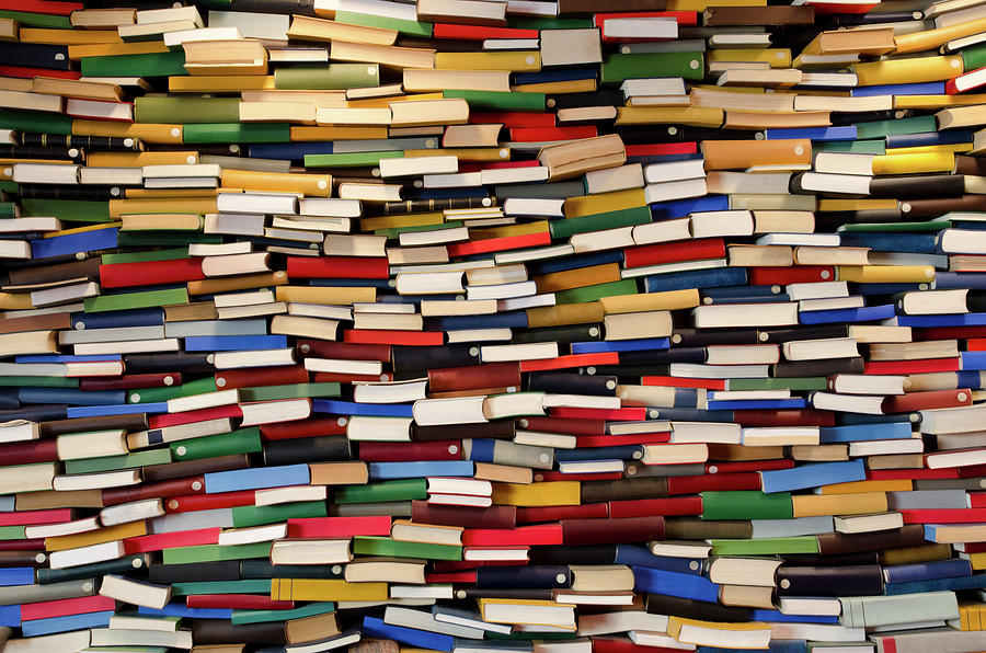 Huge Stack Of Books - Book Wall Photograph by Funky-data