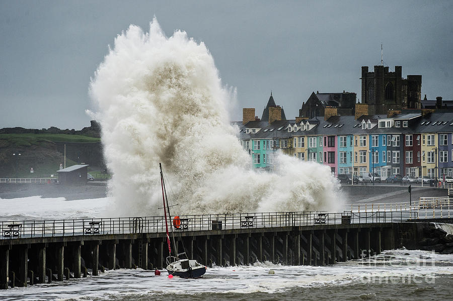 Aberystwyth Photograph - Huge Wave Hitting Aberystwyth Seafront by Keith Morris Aberystwyth Photograph - Huge Wave Hitting Aberystwyth Seafront by Keith Morris