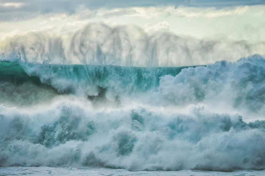 Huge Waves Crashing Near The Shores Photograph by Robert Postma