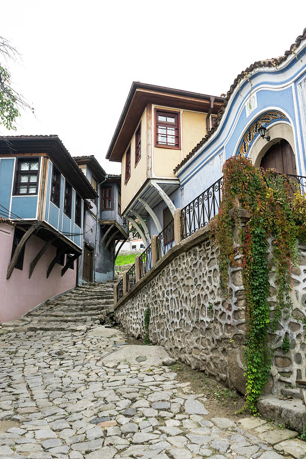 Hugging the Narrow Streets - Old Town Plovdiv Fabulous Revival Houses Photograph by Georgia Mizuleva