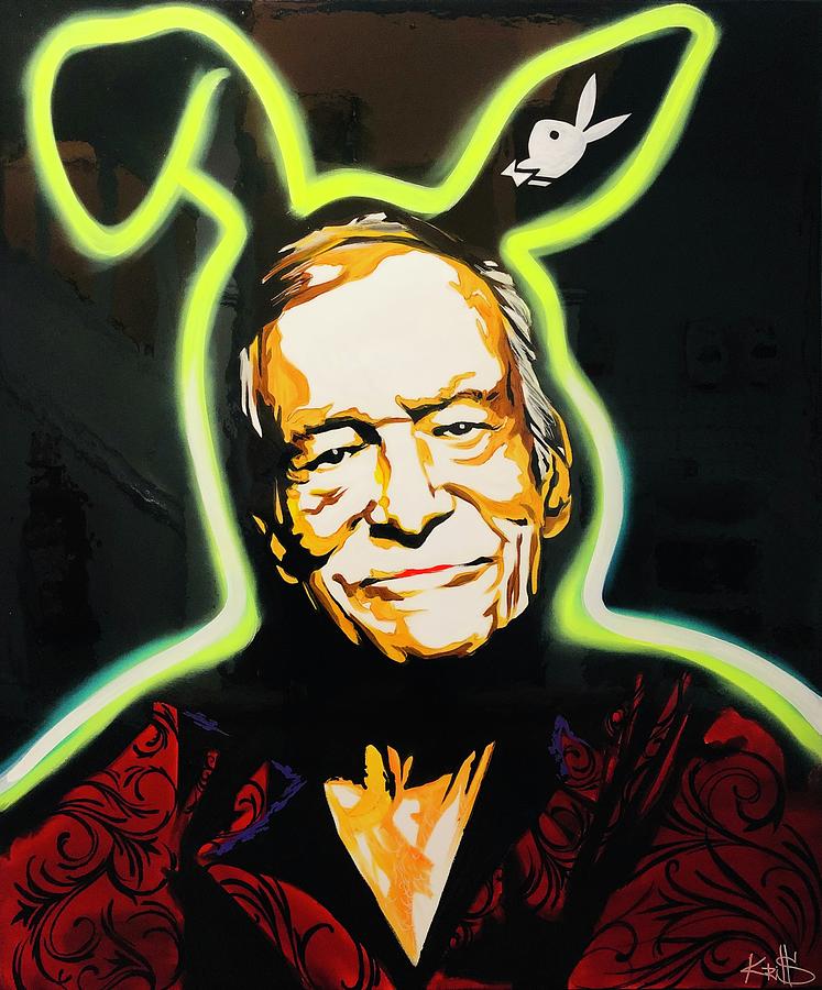 Hugh Hefner Painting by Kristiyan Iliev | Fine Art America