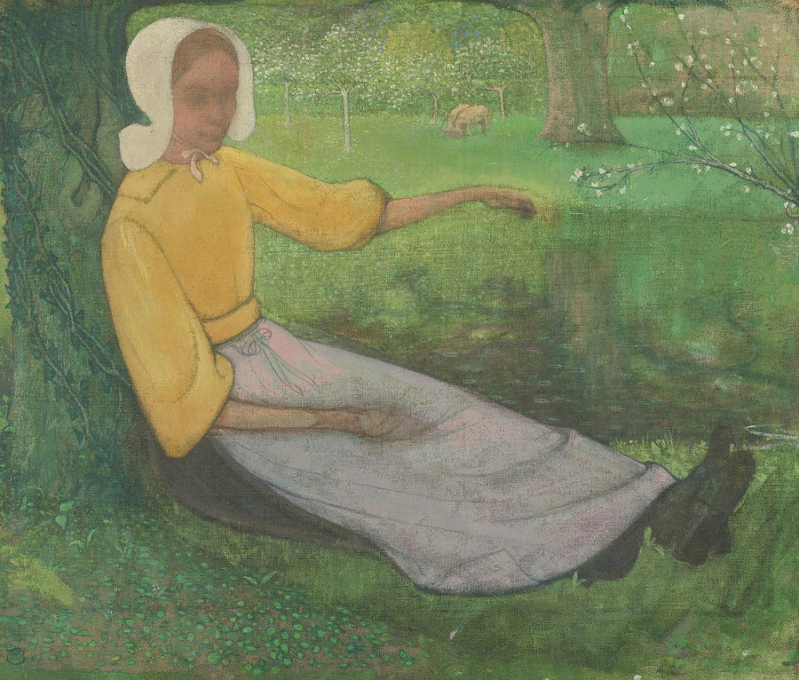 Huizer Woman Sitting Under a Tree Painting by Richard Roland Holst