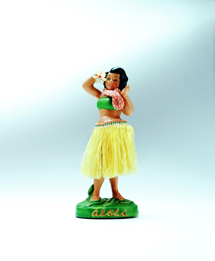 Vintage Drawing - Hula Dancer Dashboard Ornament by CSA Images
