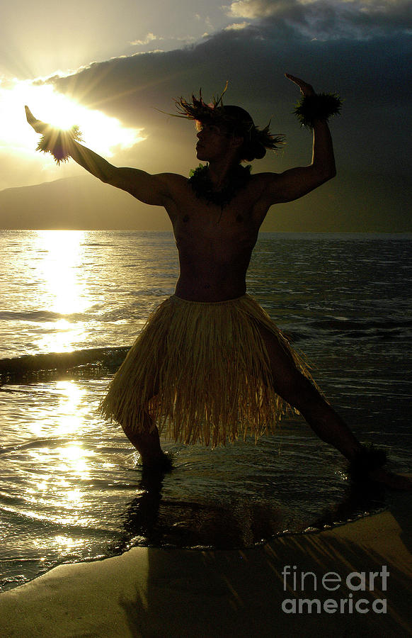 Male Hula Dancer Silhouette on the beach Photograph by Gunther Allen ...