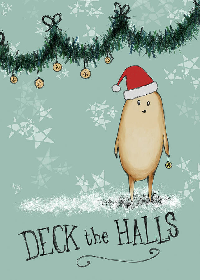Christmas Digital Art - Human Beans 5 - Deck The Halls by Rachel Watson Pattern