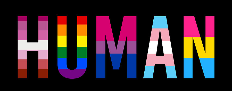 HUMAN LGBT pride flags Digital Art by Tilen Hrovatic