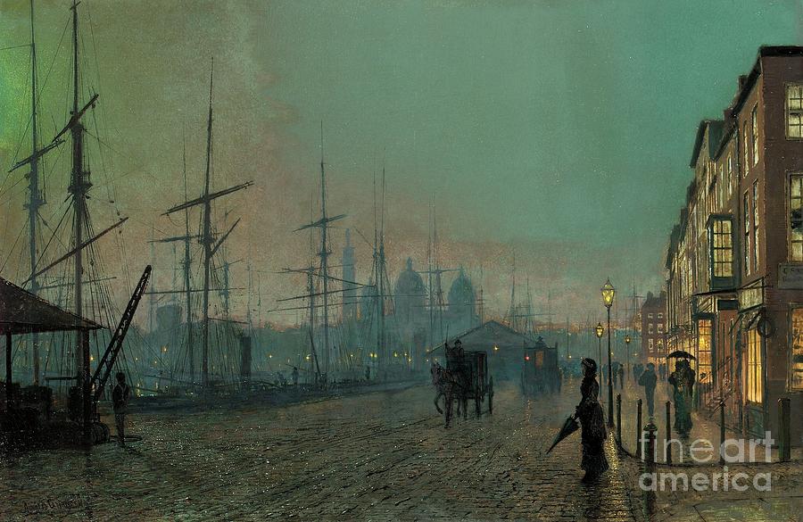 Humber Dockside, 1881 Painting by John Atkinson Grimshaw