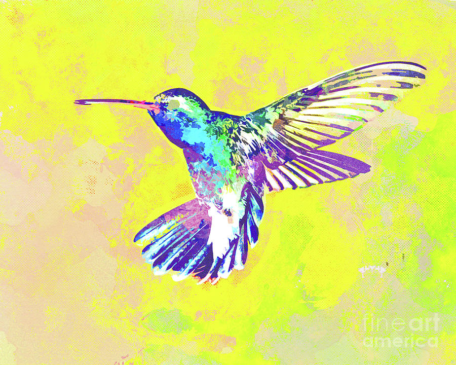 Abstract Watercolor - Hummingbird Dance I Mixed Media by Chris Andruskiewicz
