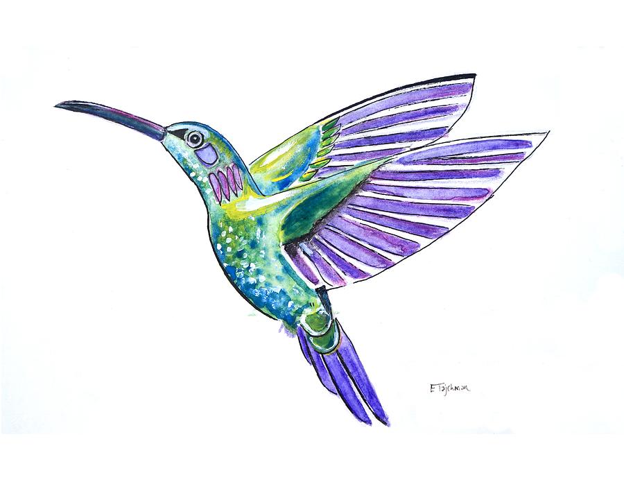 Hummingbird Painting - Hummingbird by Ed Tajchman Hummingbird Painting - Hummingbird by Ed Tajchman