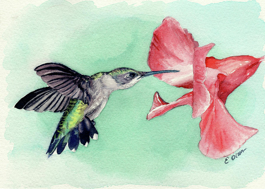 Hummingbird Painting by Emily Olson