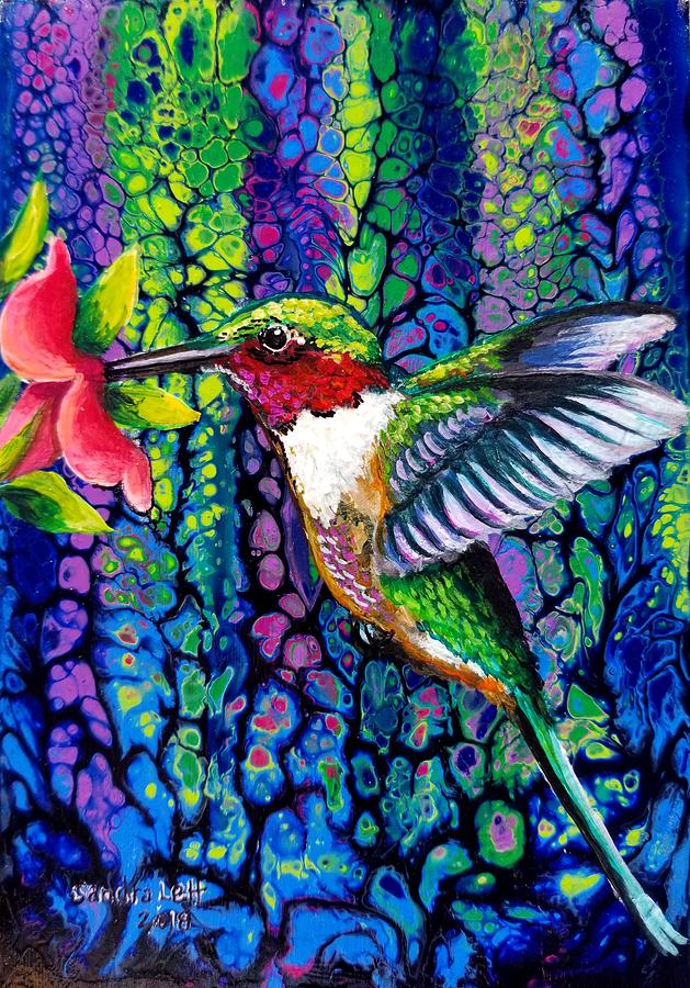 Hummingbird on Swipe Painting by Sandra Lett | Fine Art America