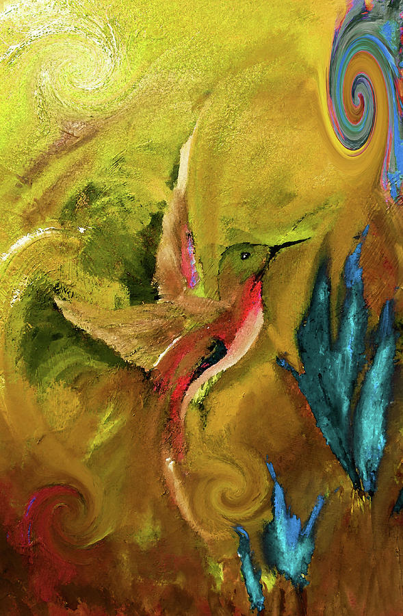 Hummingbird Twirling About Digital Art by Lisa Kaiser