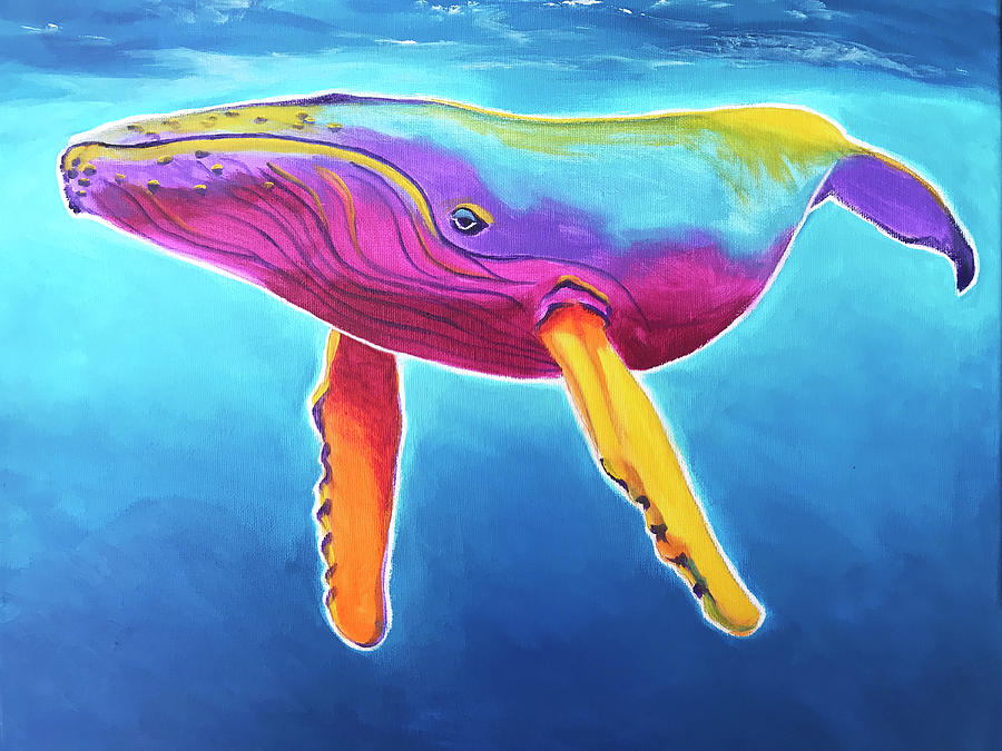Humpback Whale - Rainbow Painting by Dawgart - Pixels Merch