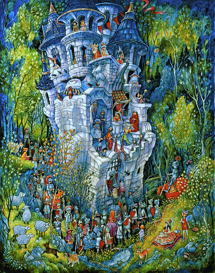 Sheep Painting - Humptys Castle by Bill Bell
