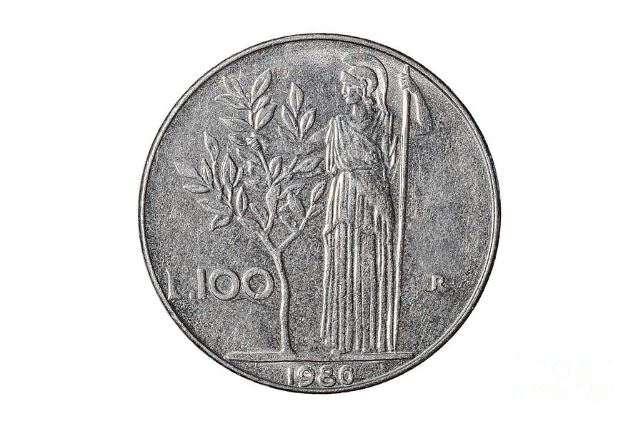 Hundred Italian Lira Coin Photograph by Benny Marty