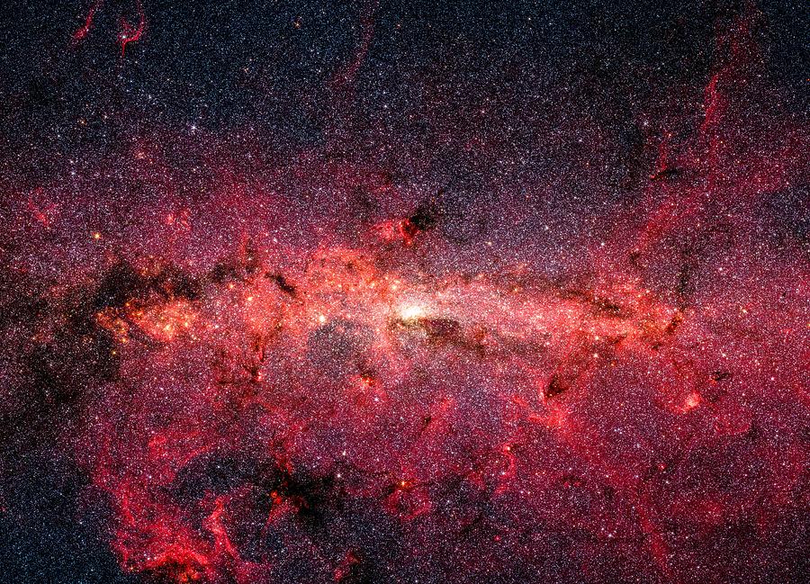 Hundreds of thousands of stars crowded into the swirling core of our spiral Milky Way galaxy Painting by Celestial Images