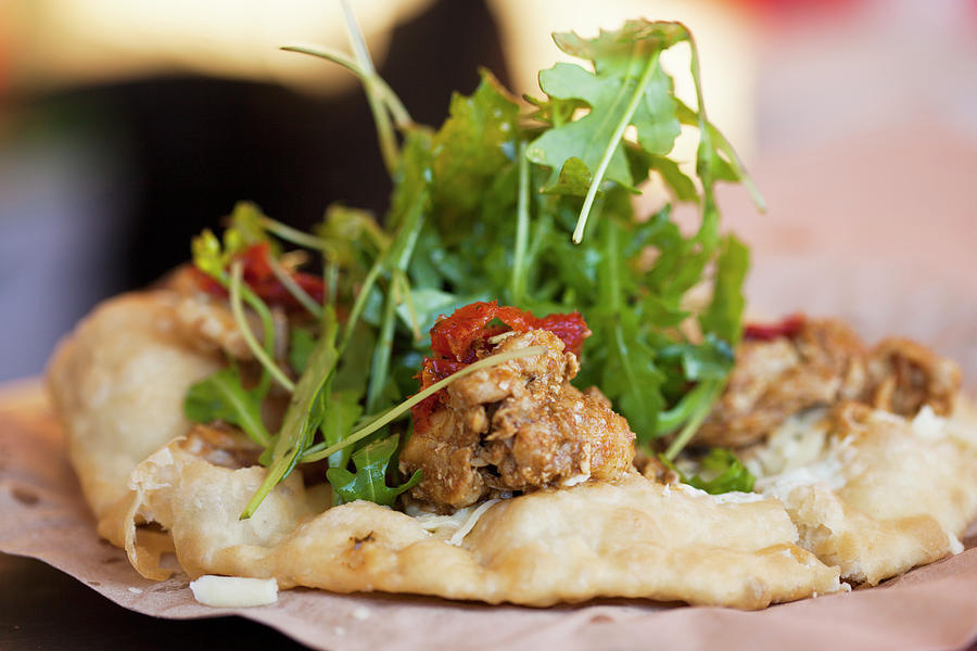 Hungarian Flat Bread With Chicken Photograph by Creative Photo Services