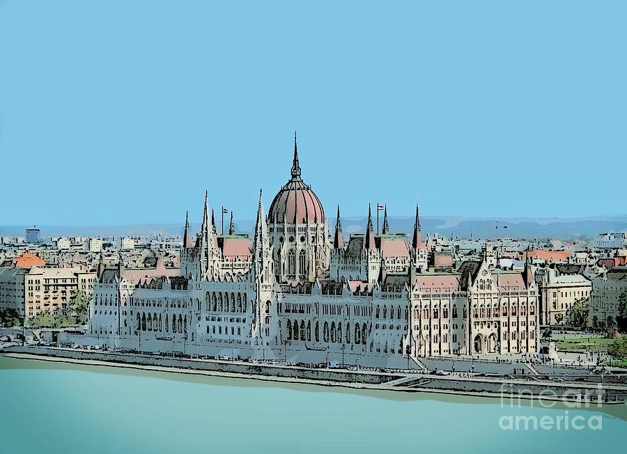 Hungarian Parliament 2 Digital Art by Diana Rajala