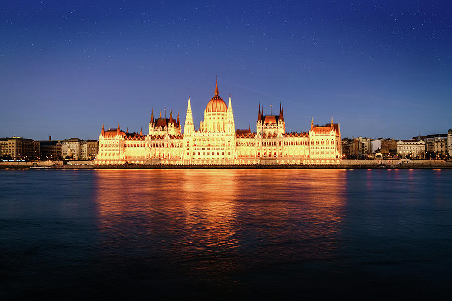 Hungarian Parliament Building At Night Photograph by ...