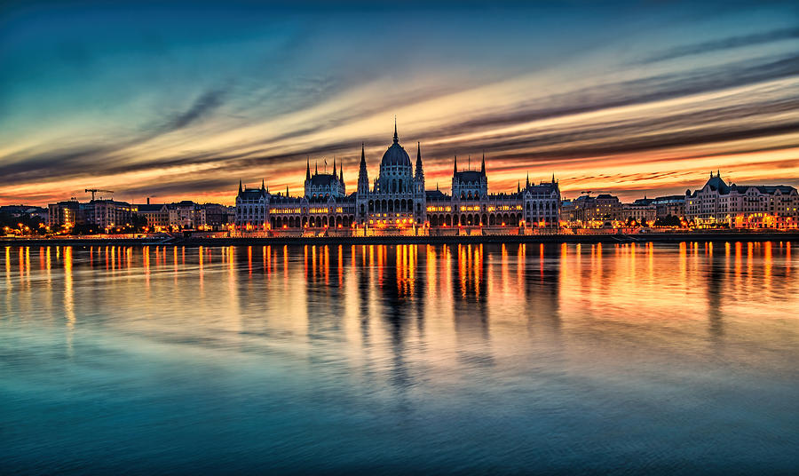 Hungarian Parliament Building At Sunrise 2 Photograph by Vasil Nanev