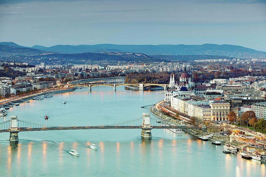 City Digital Art - Hungary, Chain Bridge, Parliament by Richard Taylor