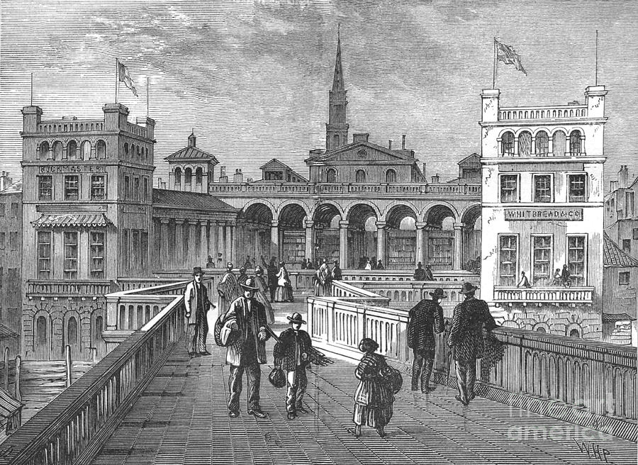 Hungerford Market From The Bridge Drawing by Print Collector