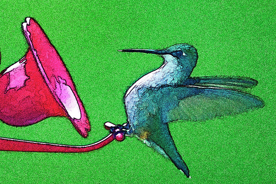 Hungry Hummer Digital Art by Rod Melotte