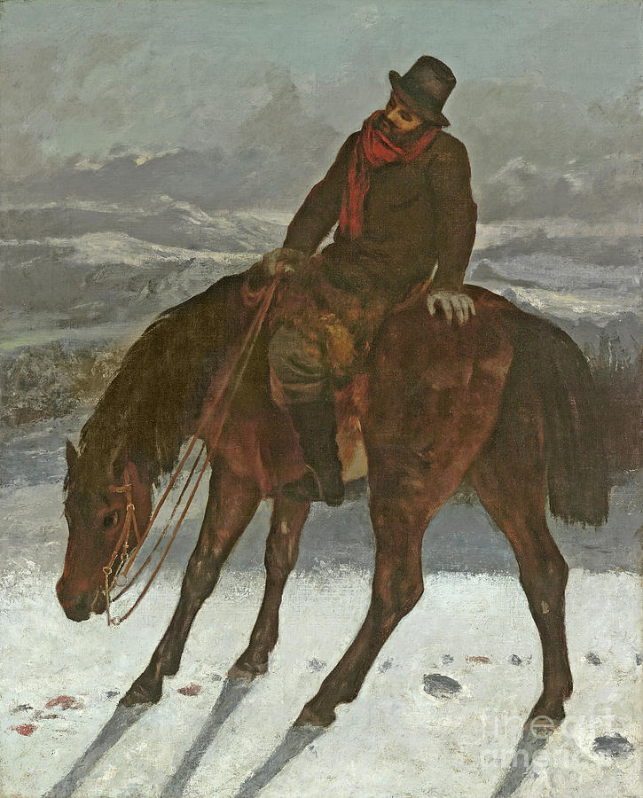 Hunter On Horseback, C.1864 (oil On Canvas) Painting by Gustave Courbet