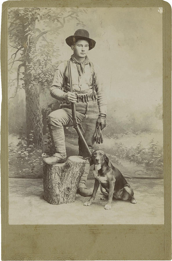 Hunter With Dog, Circa 1880 Painting by 