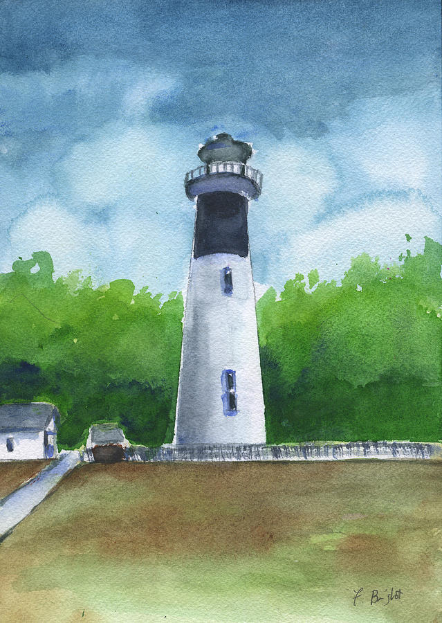 Hunting Island Lighthouse Painting by Frank Bright