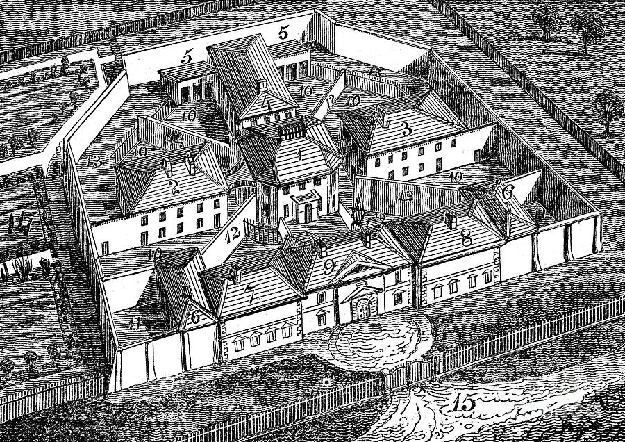 Huntingdon County Gaol And House Drawing by Print Collector