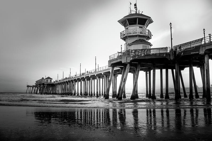 Huntington Beach Pier In Black And White by Art Spectrum Huntington Beach Pier In Black And White by Art Spectrum