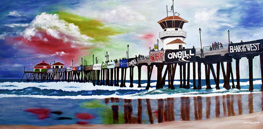 Huntington Beach US Open Painting by Carol Tsiatsios