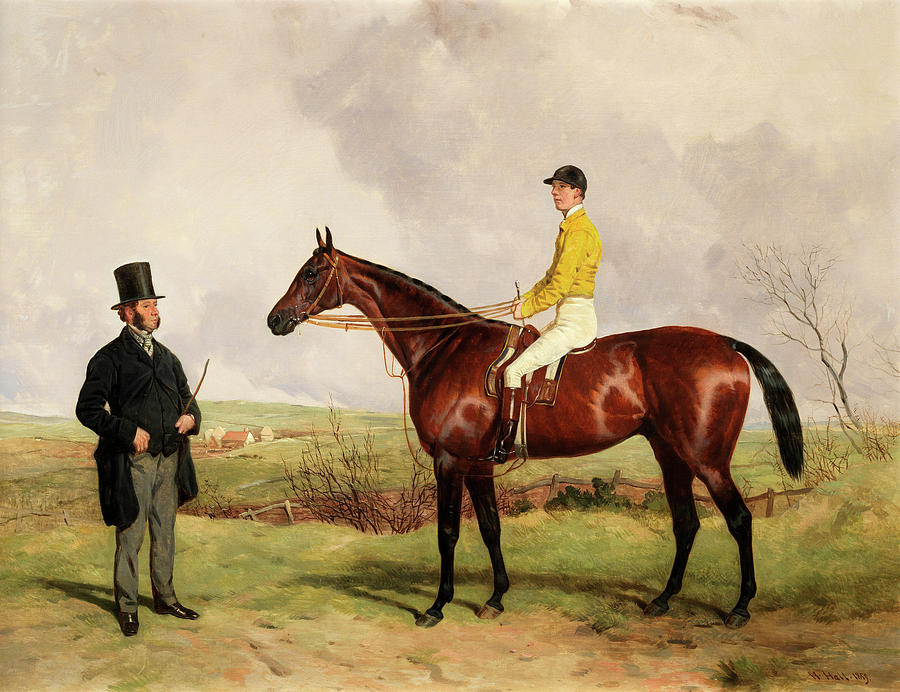 Huntsman with Ben Land Jnr up and Ben Land Snr Painting by Harry Hall ...